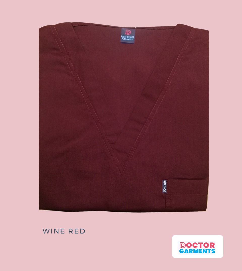 Wine Red Medical Scrub for Summers